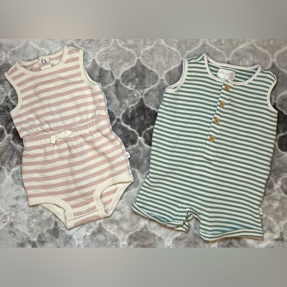 Little Planet by Carter's Baby Girls Sleeveless Bodysuit Bundle- Size 6M - Picture 1 of 6